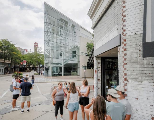 People across the street from MMOCA