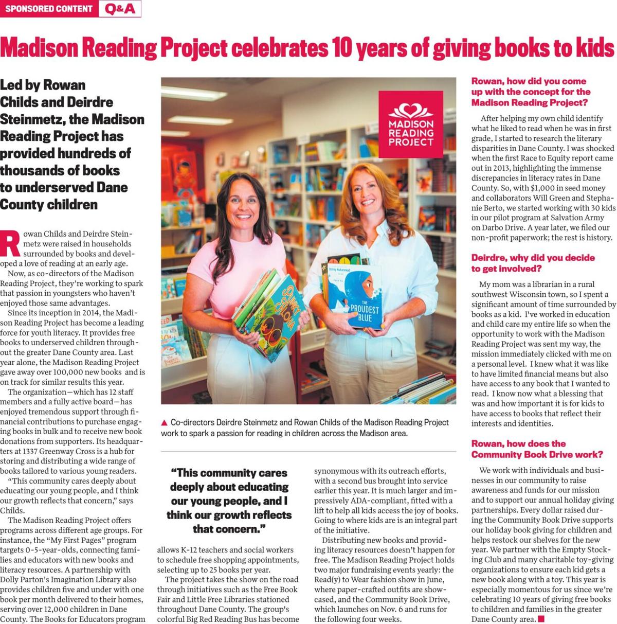 Madison Reading Project - Ad from 2024-10-30